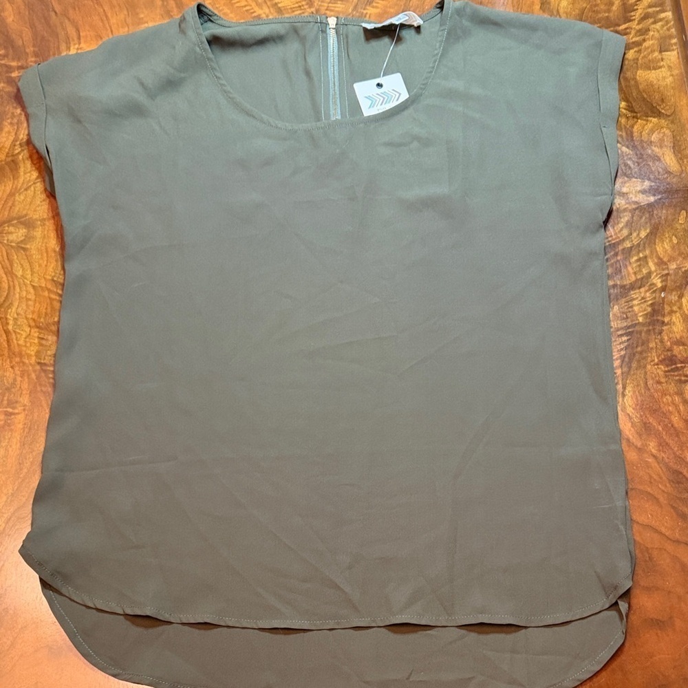 Olive Green Women's Blouse - Size L - NWT